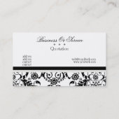 Deluxe Interior Design Damask Pattern Visitekaartje (Achterkant)