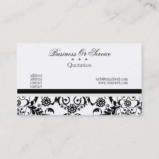 Deluxe Interior Design Damask Pattern Visitekaartje (Achterkant)