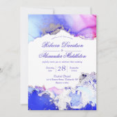 Deluxe Jewel Tones Ink Wash Wedding Invitation Kaart (Voorkant)