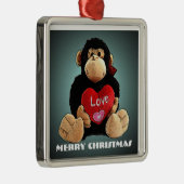 Deluxe Monkey Love-kerstversiering Metalen Ornament (Rechts)