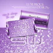 Deluxe Paarse Glitter Lichtgevende Sterren en Mono Visitekaartje