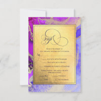 Deluxe Paarse gouden Abstracte kunstbruiloft 