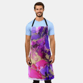 Deluxe Paarse roze goudinksstroom. Vloeibare lagen Schort (Gedragen)