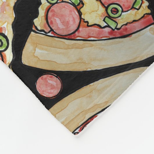 Deluxe Pizza Party Fleece Deken (Hoek)