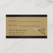 Deluxe Retro Gold Circle Hair Salon verwijzingskaa Aanbevelingskaartje (Achterkant)