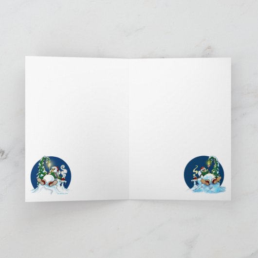 Deluxe sneeuwman chilling opvouwbare kaart (Binnen)