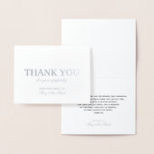 Deluxe Sympathie Dank u kaart Zilveren folie (Display)