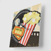 Deluxe Vibrant Film Buff Theater Motif - Vierkante Klok (Hoek)