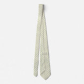 Deluxe White Floral Yellow Background Stropdas (Achterkant)