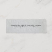 Deluxe White Leather Black Gold Metallic Trim Mini Visitekaartje (Achterkant)