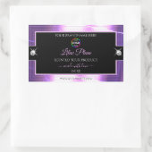 Deluxe Zwart Glanzend Lila met Logo Product Label (Tas)