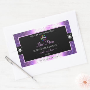 Deluxe Zwart Glanzend Lila met Logo Product Label