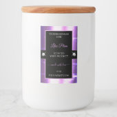 Deluxe Zwart Lila Shiny Brilliants Productlabel Voedselcontainer Etiket (Voorkant)
