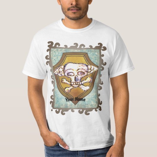 Dem Bones Schedel Schild T-shirt (Voorkant)
