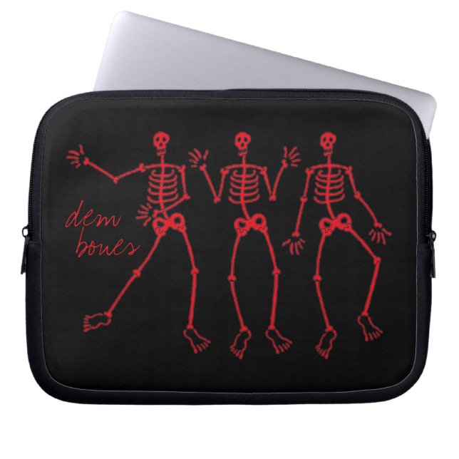dem botten skeleton dans laptophoes laptop sleeve (Voorkant)