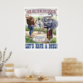 Dem Donkey vs GOP Elephant Print (Keuken)