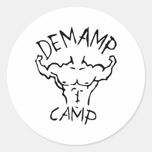 Demamp Kamp Workout Liefhebber Ronde Sticker (Voorkant)