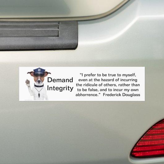 Demand Integrity bumpersticker (Op auto)