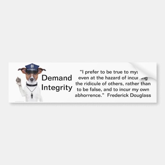 Demand Integrity bumpersticker (Voorkant)