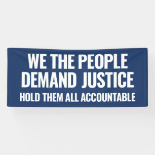 Demand Justice   6 Ft Banner   Blauw