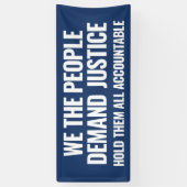 Demand Justice | 6 Ft Banner | Blauw (Verticaal)