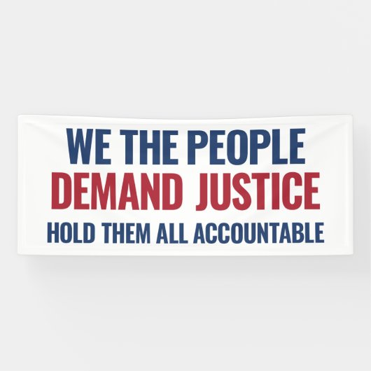 Demand Justice | 6 Ft Banner | wit (Horizontaal)