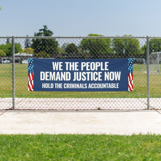 Demand Justice | 8 Ft Banner | Blauw (Insitu)