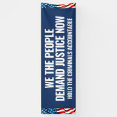 Demand Justice | 8 Ft Banner | Blauw (Verticaal)