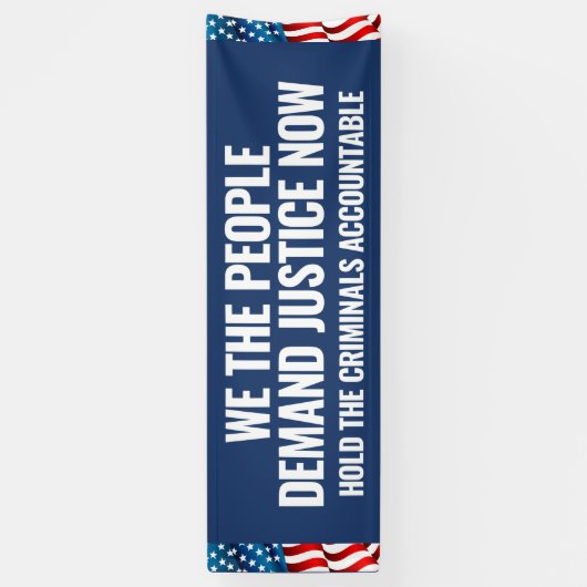 Demand Justice | 8 Ft Banner | Blauw (Verticaal)