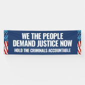 Demand Justice | 8 Ft Banner | Blauw (Horizontaal)