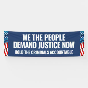 Demand Justice   8 Ft Banner   Blauw