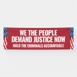 Demand Justice | 8 Ft Banner | Rood