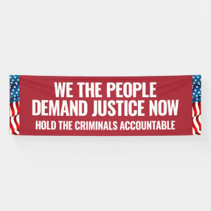 Demand Justice   8 Ft Banner   Rood