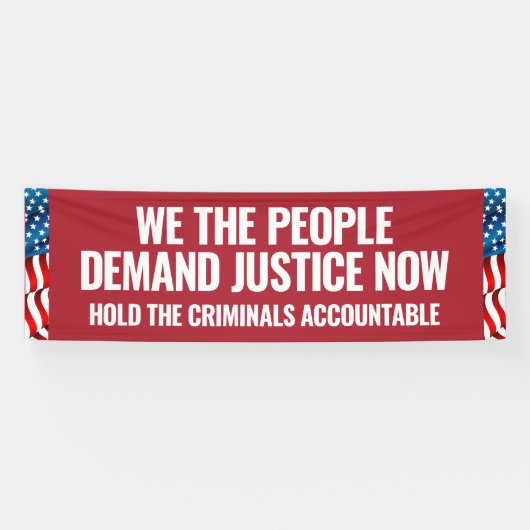 Demand Justice | 8 Ft Banner | Rood (Horizontaal)