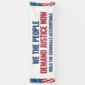 Demand Justice | 8 Ft Banner | wit (Verticaal)