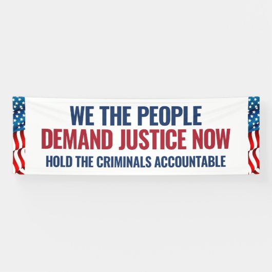 Demand Justice | 8 Ft Banner | wit (Horizontaal)