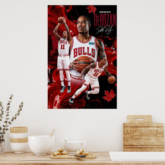 DeMar DeRozan Chicago Bulls Dynamic Poster Art (Keuken)