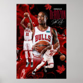 DeMar DeRozan Chicago Bulls Dynamische Poster Art (Voorkant)