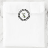 Demask Initiaal Monogram Bruiloft Sticker (#LABL00 (Tas)