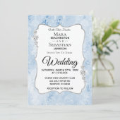 *~* Demask Photo - RSVP - QR Diamond Wedding Kaart (Staand voorkant)
