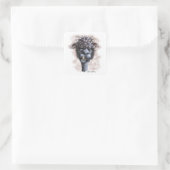 Dementerende Alpacatekenfilm Vierkante Sticker (Tas)