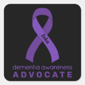 Dementia Advocate Black Square Sticker (Voorkant)