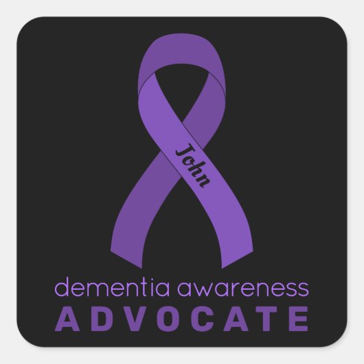 Dementia Advocate Black Square Sticker (Voorkant)