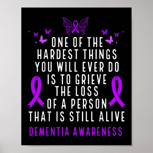 Dementia Awareness Month Butterfly Warrior Heimers Poster (Voorkant)