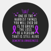 Dementia Awareness Month Butterfly Warrior Heimers Ronde Sticker (Voorkant)