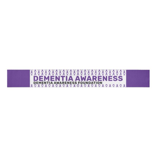 Dementia Awareness Pattern Ribbon Grosgrain Lint (Voorkant)