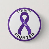 Dementia Fighter Ribbon White Button (Voorkant)