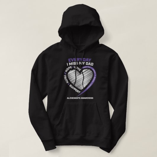 Dementia Products Purple In Memory Dad Alzheimers  Hoodie (Design voorkant)