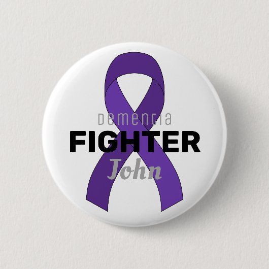 Dementia Ribbon White Button (Voorkant)