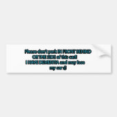 Dementia verlies mijn autobord bumpersticker (Voorkant)
